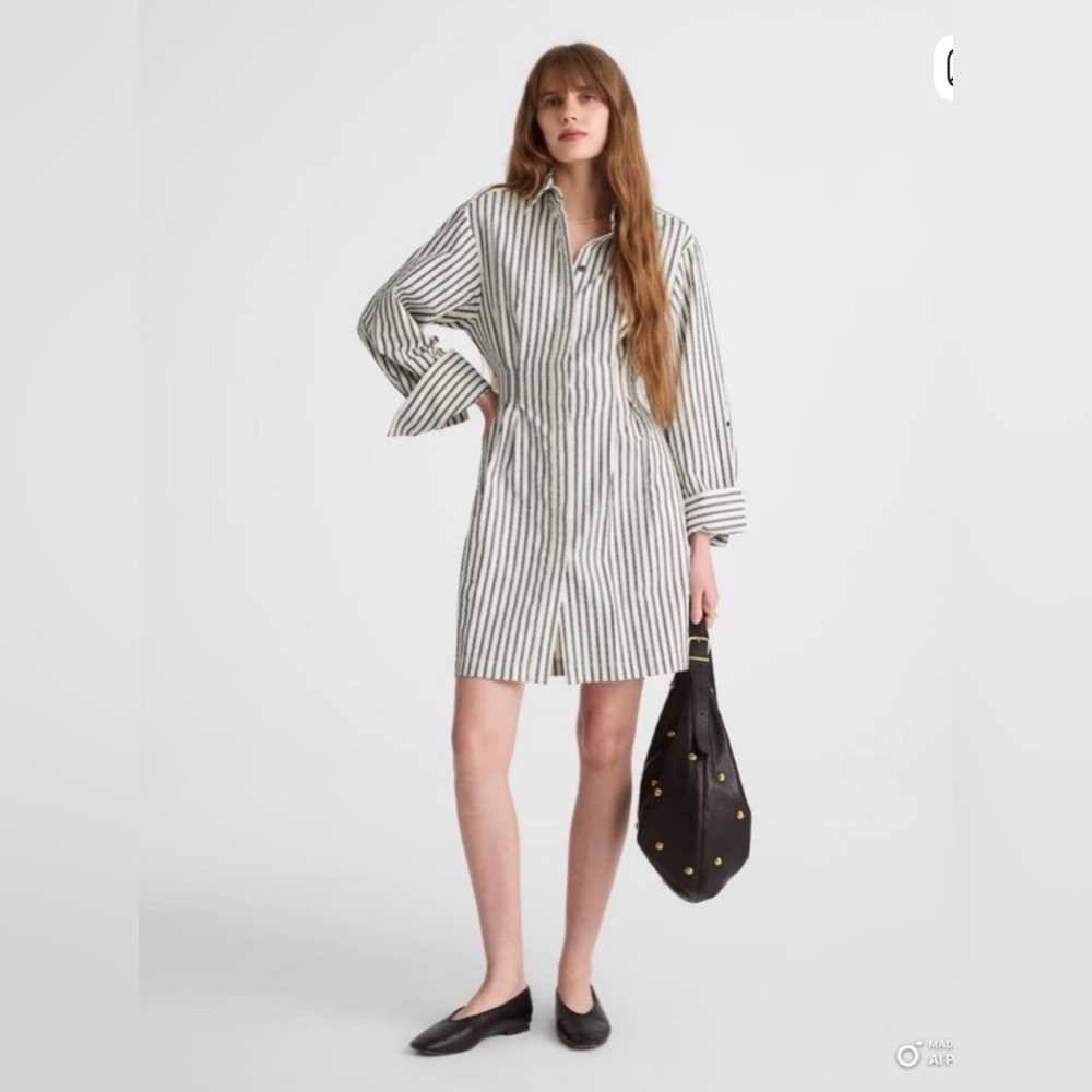 NWT Madewell Tucked Mini Shirtdress